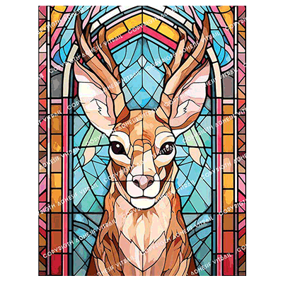 Adhesif Vitrail ANIMAL - CERVIDE 1