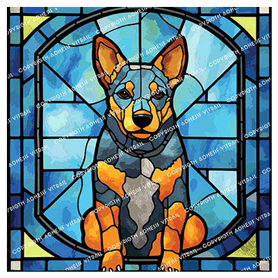 Adhesif Vitrail ANIMAL - CHIEN 17