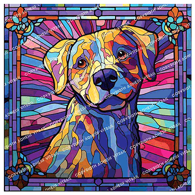 Adhesif Vitrail ANIMAL - CHIEN 24