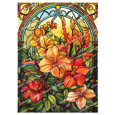 Adhesif Vitrail FLEUR 17