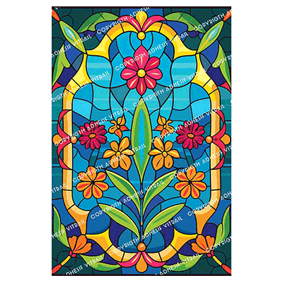 Adhesif Vitrail FLEUR 37