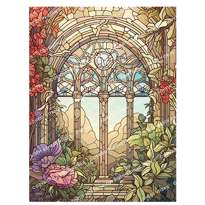 Adhesif Vitrail FLEUR 45