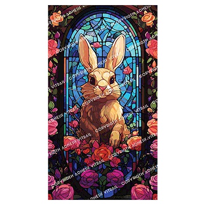 Adhesif Vitrail ANIMAL - LAPIN 1