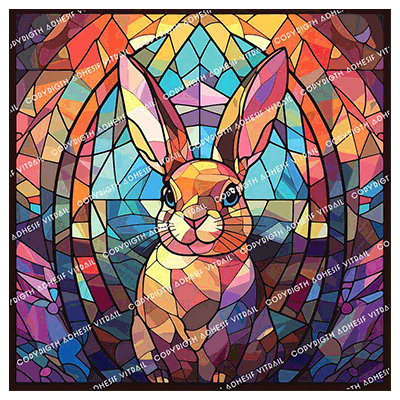 Adhesif Vitrail ANIMAL - LAPIN 7