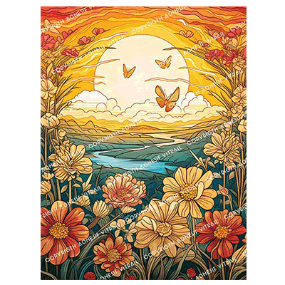 Adhesif Vitrail PAYSAGE 11