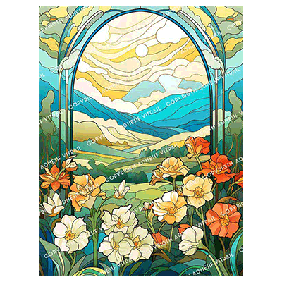 Adhesif Vitrail PAYSAGE 12