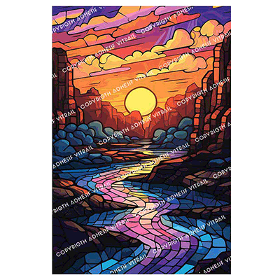 Adhesif Vitrail PAYSAGE 17