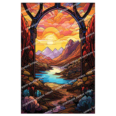 Adhesif Vitrail PAYSAGE 18