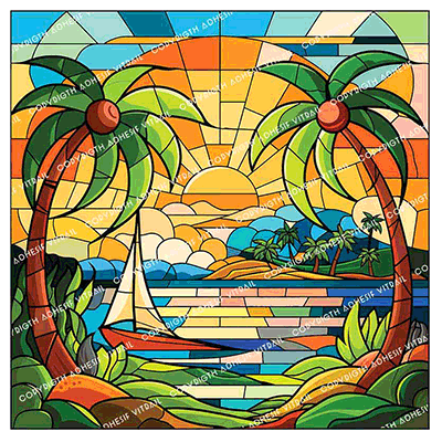 Adhesif Vitrail PAYSAGE 35