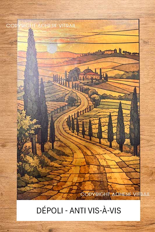 Adhésif vitrail MONDE 26