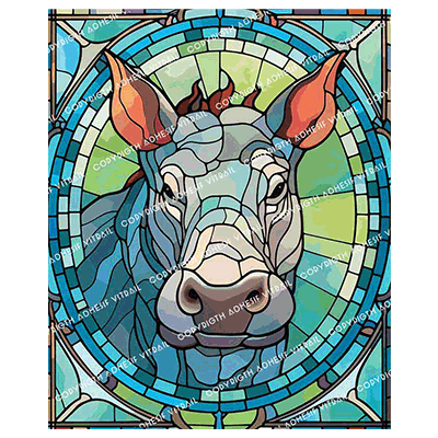 Adhesif Vitrail ANIMAL - BOVIN 1