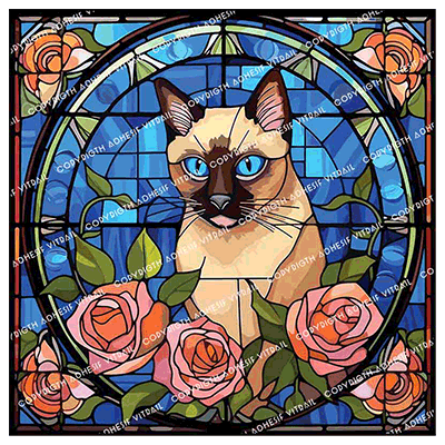 Adhesif Vitrail ANIMAL - CHAT 5