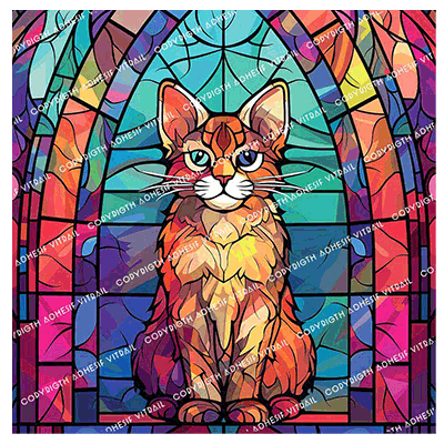 Adhesif Vitrail ANIMAL - CHAT 8