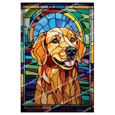 Adhesif Vitrail ANIMAL - CHIEN 1