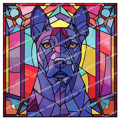 Adhesif Vitrail ANIMAL - CHIEN 10