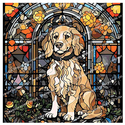 Adhesif Vitrail ANIMAL - CHIEN 11