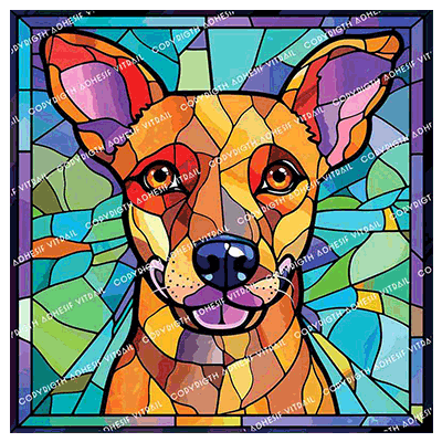 Adhesif Vitrail ANIMAL - CHIEN 12