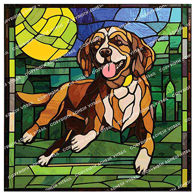 Adhesif Vitrail ANIMAL - CHIEN 14