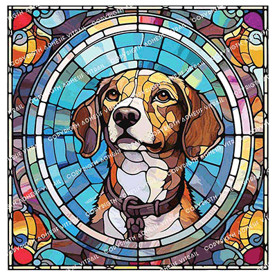 Adhesif Vitrail ANIMAL - CHIEN 15