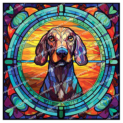 Adhesif Vitrail ANIMAL - CHIEN 16