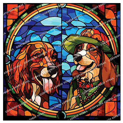 Adhesif Vitrail ANIMAL - CHIEN 19