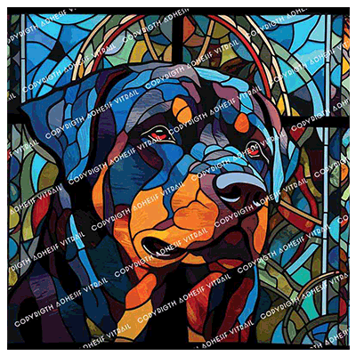 Adhesif Vitrail ANIMAL - CHIEN 21