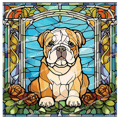 Adhesif Vitrail ANIMAL - CHIEN 4