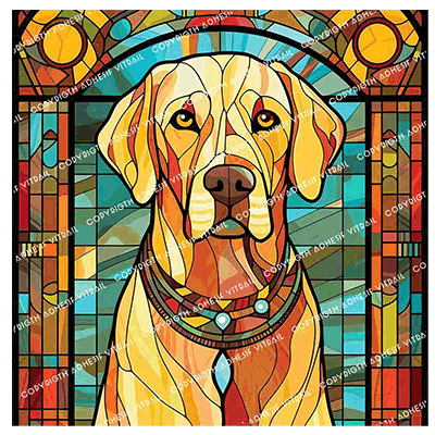 Adhesif Vitrail ANIMAL - CHIEN 5