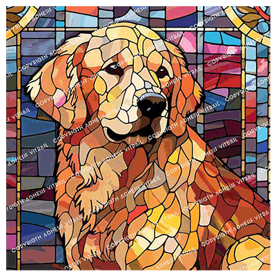 Adhesif Vitrail ANIMAL - CHIEN 7