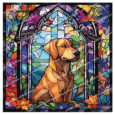 Adhesif Vitrail ANIMAL - CHIEN 8