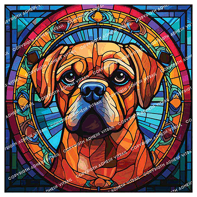 Adhesif Vitrail ANIMAL - CHIEN 9