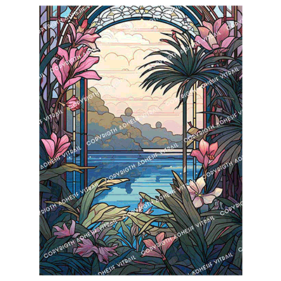 Adhesif Vitrail FLEUR 21