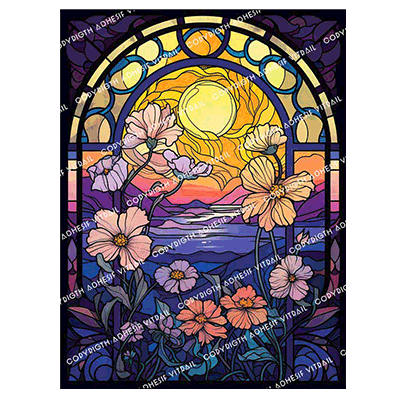 Adhesif Vitrail FLEUR 23