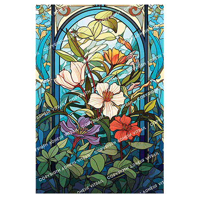 Adhesif Vitrail FLEUR 4