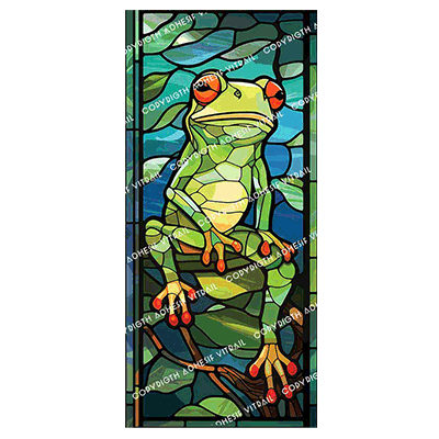 Adhesif Vitrail ANIMAL - GRENOUILLE 1