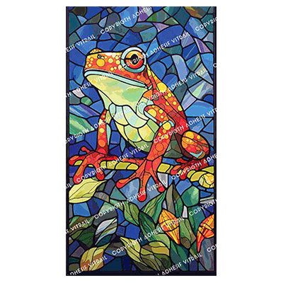 Adhesif Vitrail ANIMAL - GRENOUILLE 2
