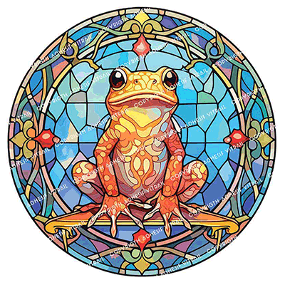 Adhesif Vitrail ANIMAL - GRENOUILLE 3