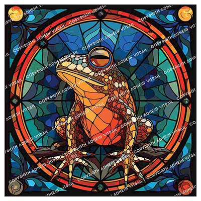 Adhesif Vitrail ANIMAL - GRENOUILLE 5