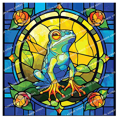 Adhesif Vitrail ANIMAL - GRENOUILLE 6