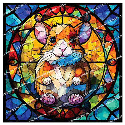 Adhesif Vitrail ANIMAL - HAMSTER 1