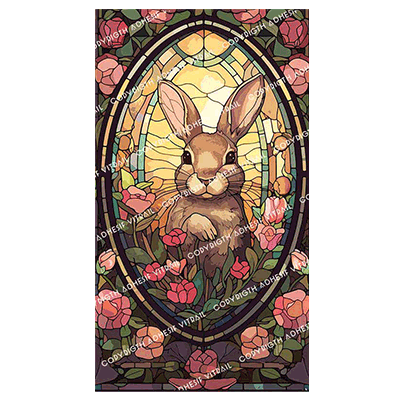 Adhesif Vitrail ANIMAL - LAPIN 2