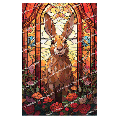 Adhesif Vitrail ANIMAL - LAPIN 3