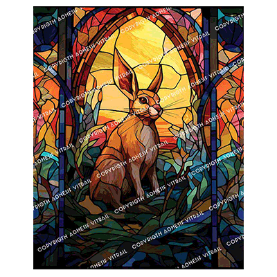 Adhesif Vitrail ANIMAL - LAPIN 5