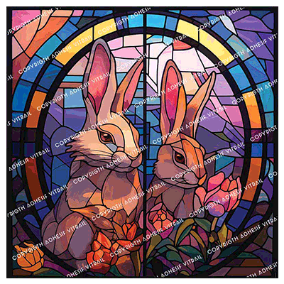 Adhesif Vitrail ANIMAL - LAPIN 6