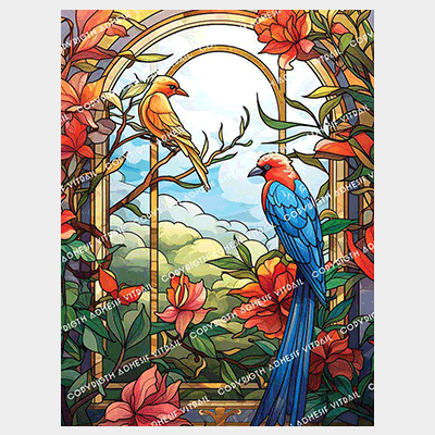 Adhesif Vitrail ANIMAL - OISEAU 2