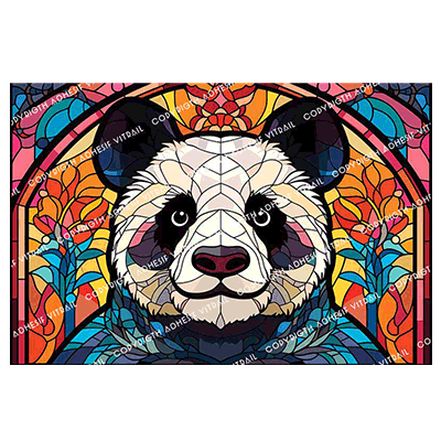 Adhesif Vitrail ANIMAL - PANDA 2