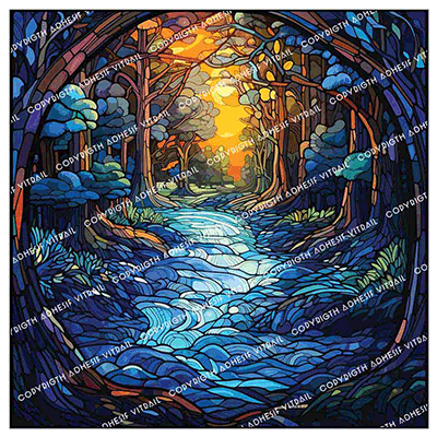 Adhesif Vitrail PAYSAGE 23