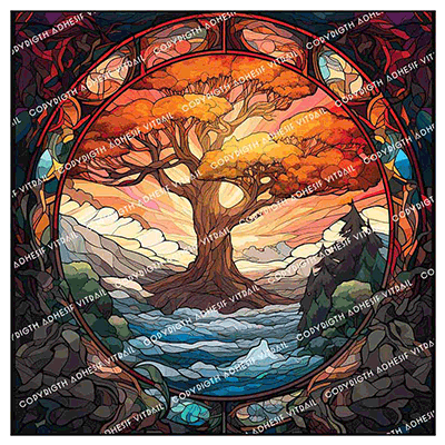 Adhesif Vitrail PAYSAGE 24