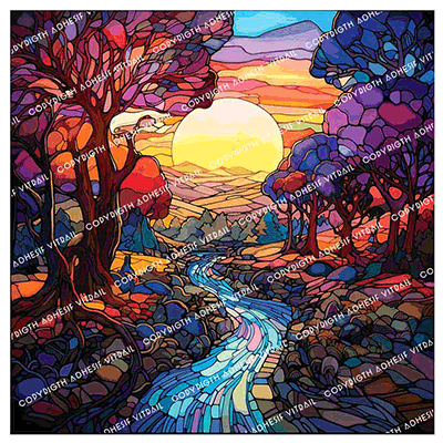 Adhesif Vitrail PAYSAGE 26