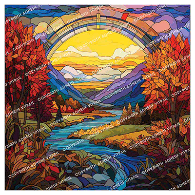 Adhesif Vitrail PAYSAGE 27